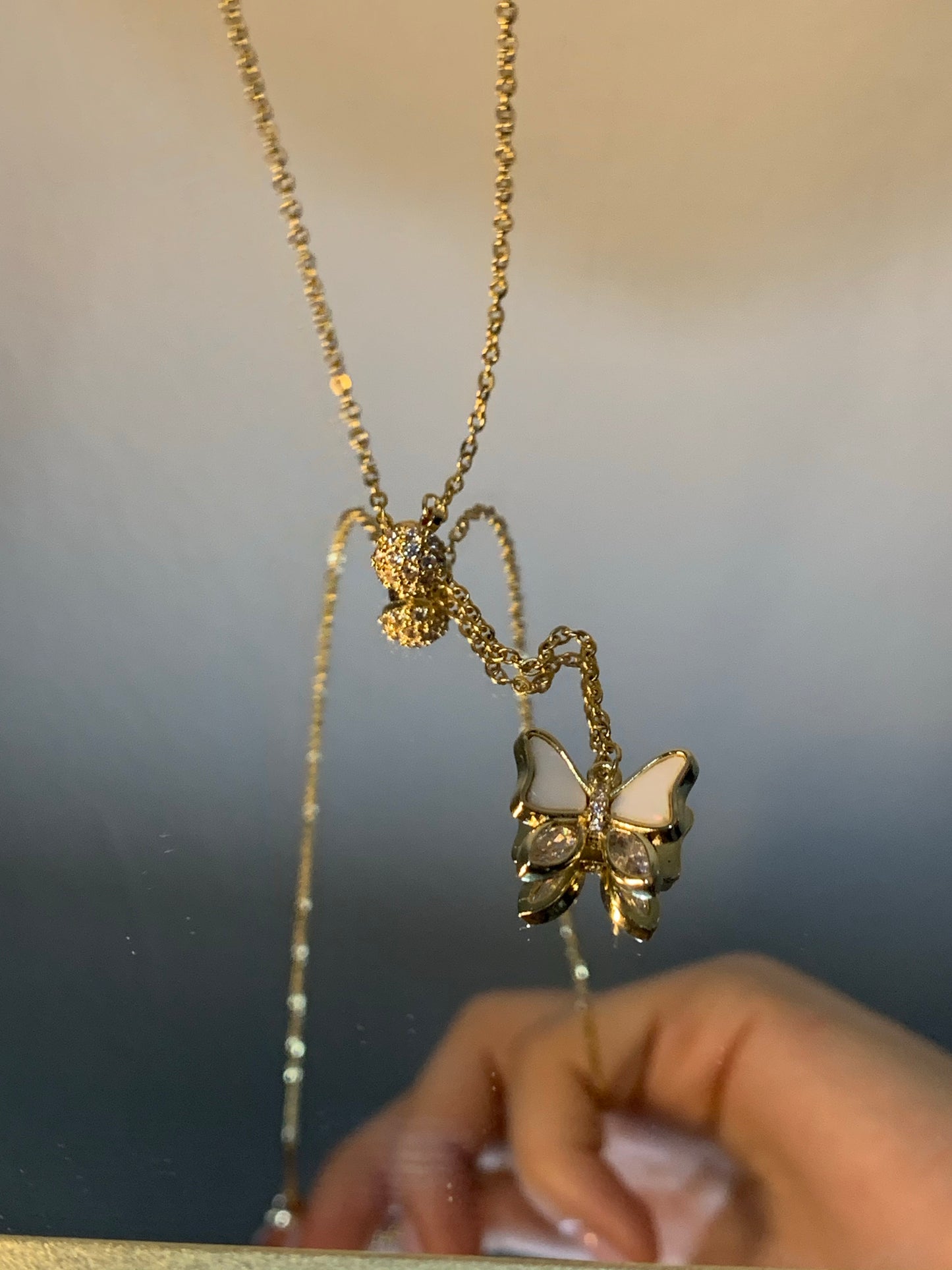 butterfly gold necklace